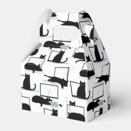 Svarta katter Sitta på bärbara datorer Mönster Presentaskar