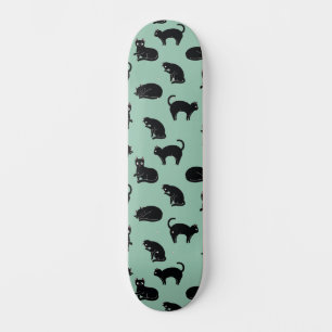 Svarta katter utan sjölösa Mönster Mini Skateboard Bräda 18,5 Cm