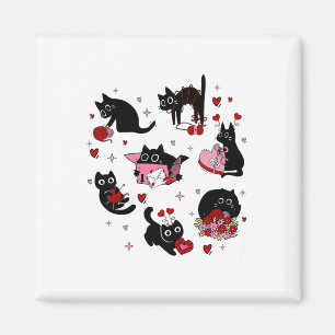 Svarta katter Valentine Magnet