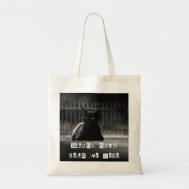 "Svarta katter Welcome" Tote Bag - Bus eller godis Tygkasse