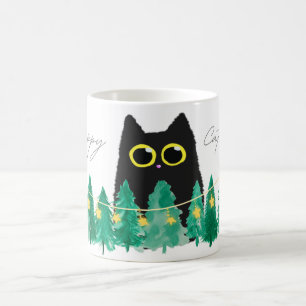 Svarta katter! Whiskers & jul Cheer! Kaffemugg