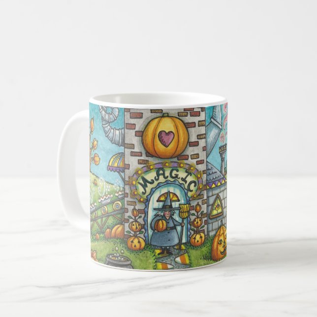 SVARTA KATTER, WITCH PUMPKIN PAJ FACTORY CLASSIC M KAFFEMUGG (Framsida vänster)