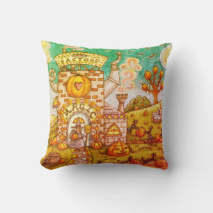 SVARTA KATTER, WITCH PUMPKIN PAJ FACTORY DEKORATIV KUDDE