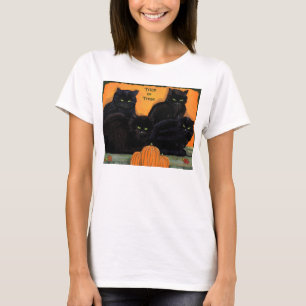 Svarta katterHalloween kvinna bebis - T-shirt