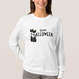 Svarta katterhappy halloween tee shirt