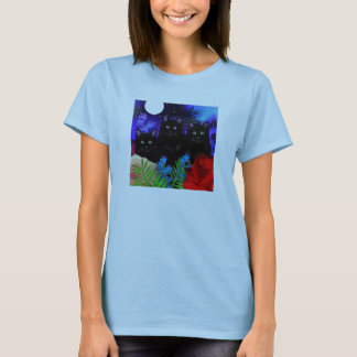 SVARTA KATTERMÅNETRÄDGÅRD T-SHIRT