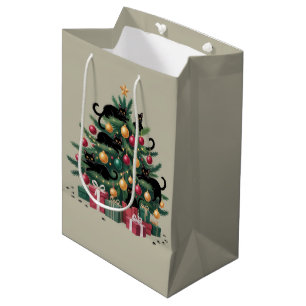 Svarta katters julgran Kattälskare Xmas-ljus