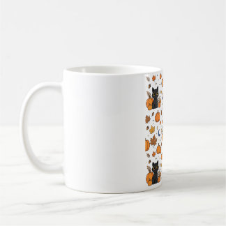 Svarta Katters Pumpafält Halloween Mönster Kaffemugg