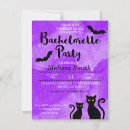 Svarta katterWitchy Halloween Bachelorette party Inbjudningar