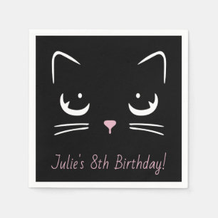 Svarta Kattunge Ansikte Pappersservett