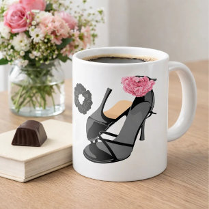 Svarta klackar & Brudklackar – Klassigt Feminint Jumbo Mugg