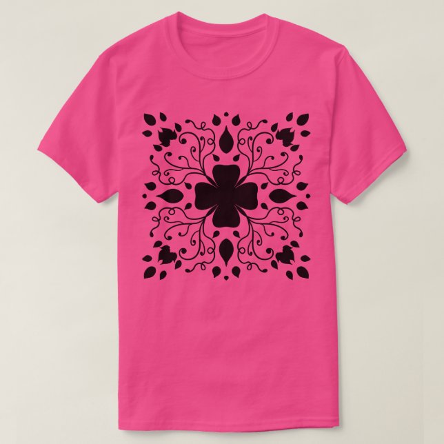 Svarta Klöver Mönster 1 T Shirt (Design framsida)