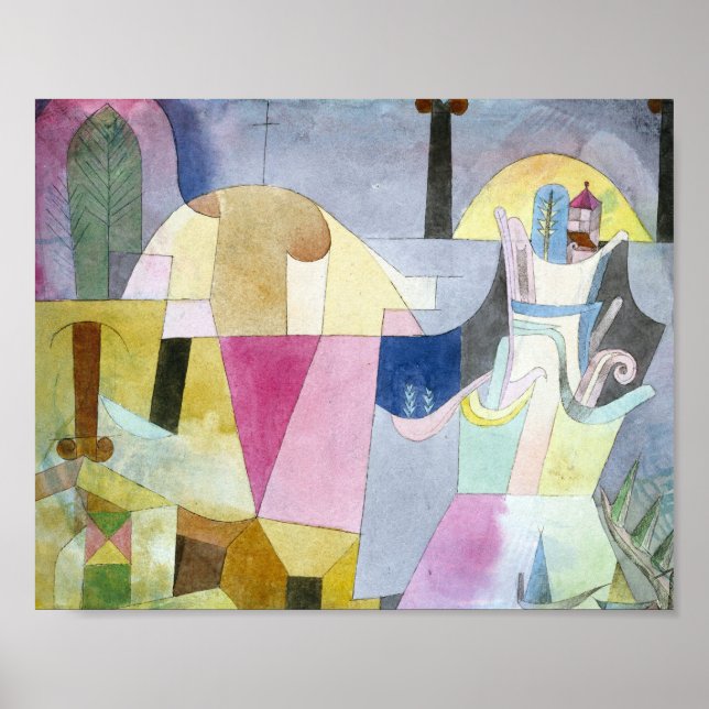 Svarta kolumner i ett liggande: Paul Klee 1919 Poster (Framsidan)