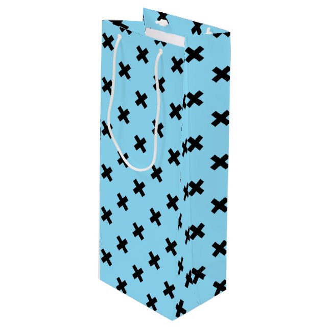 Svarta kor stygn på baby blue (Framsidan Vinklad)