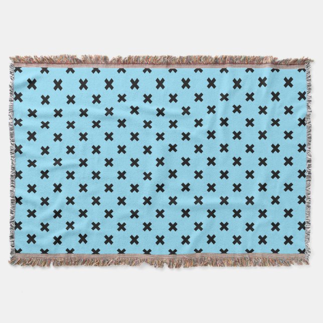 Svarta kor stygn på baby blue filt (Framsidan)