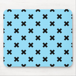 Svarta kor stygn på baby blue musmatta