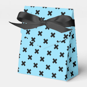 Svarta kor stygn på baby blue presentaskar
