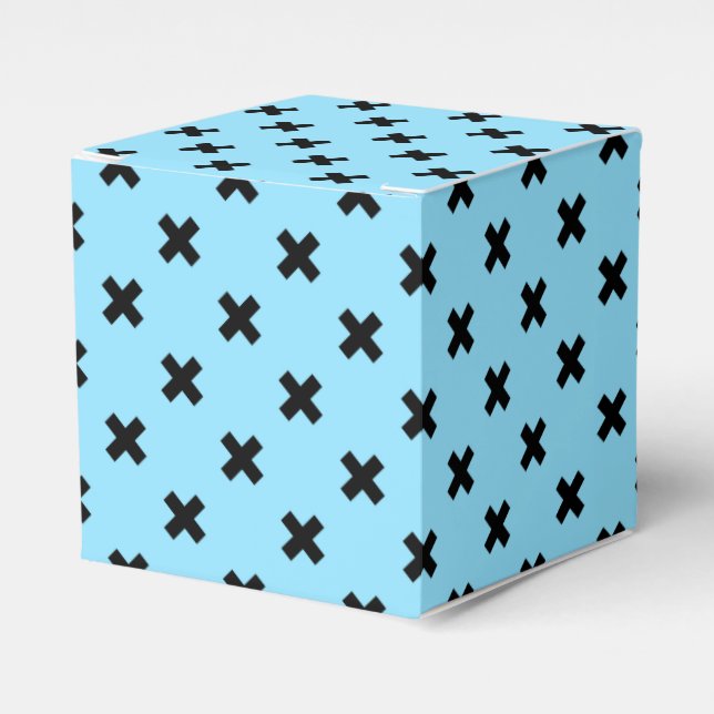 Svarta kor stygn på baby blue presentaskar (Framsidan Sidan)