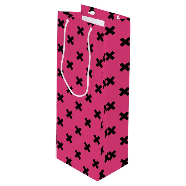 Svarta kor stygn på fuchsia (Framsidan Vinklad)
