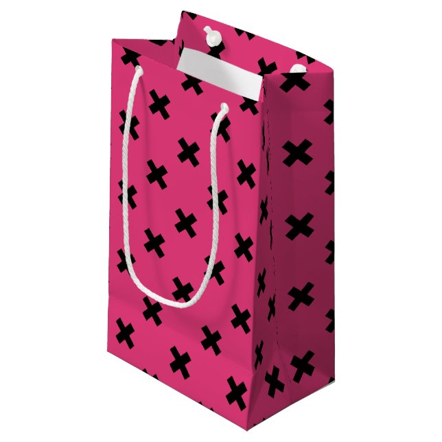 Svarta kor stygn på fuchsia (Framsidan Vinklad)