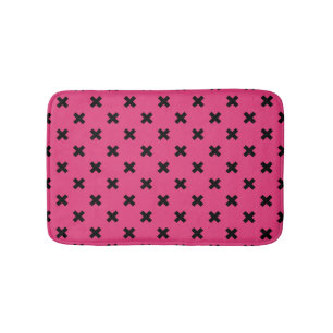 Svarta kor stygn på fuchsia badrumsmatta