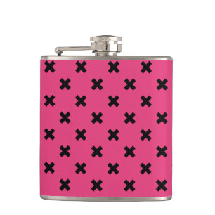 Svarta kor stygn på fuchsia fickplunta