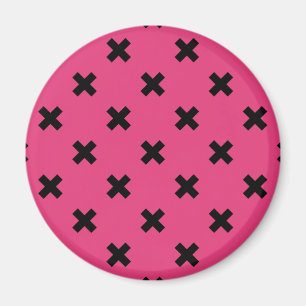 Svarta kor stygn på fuchsia magnet