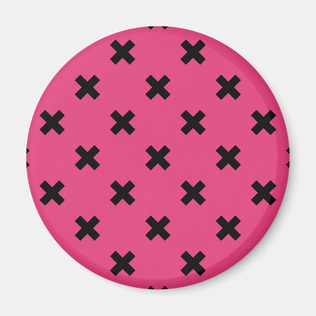 Svarta kor stygn på fuchsia magnet (Framsidan)