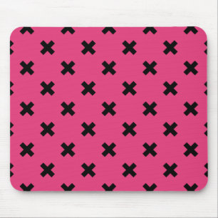 Svarta kor stygn på fuchsia musmatta
