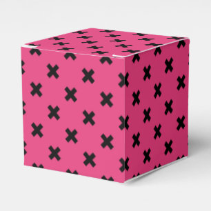 Svarta kor stygn på fuchsia presentaskar
