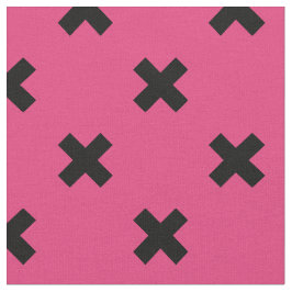 Svarta kor stygn på fuchsia tyg