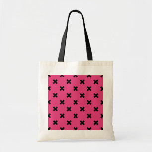 Svarta kor stygn på fuchsia tygkasse