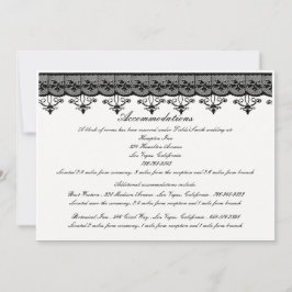 Svarta kortsomslag med spets inbjudningar