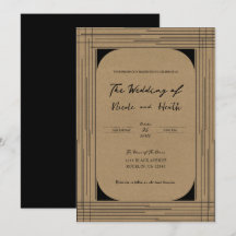 Svarta Kraft Minimalistiska Moderna Linjer Bröllop