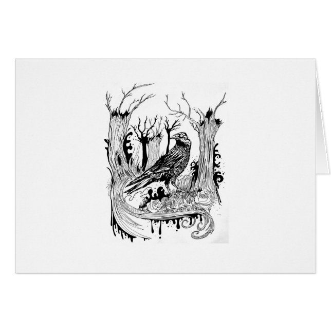 Svarta Kråkan Hälsningskort (Framsidan Horizontal)