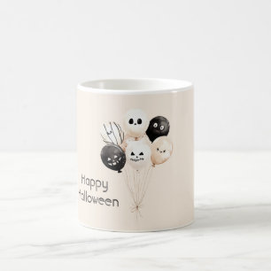 Svarta kräm Halloween-ballonger Kaffemugg