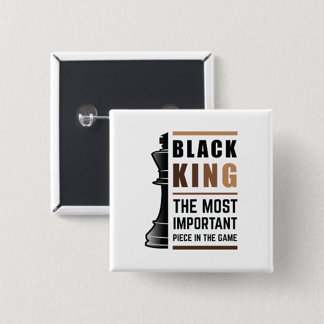 Svarta Kung är det viktigaste Biet i spelet 2 Knapp (Framsida & baksida)