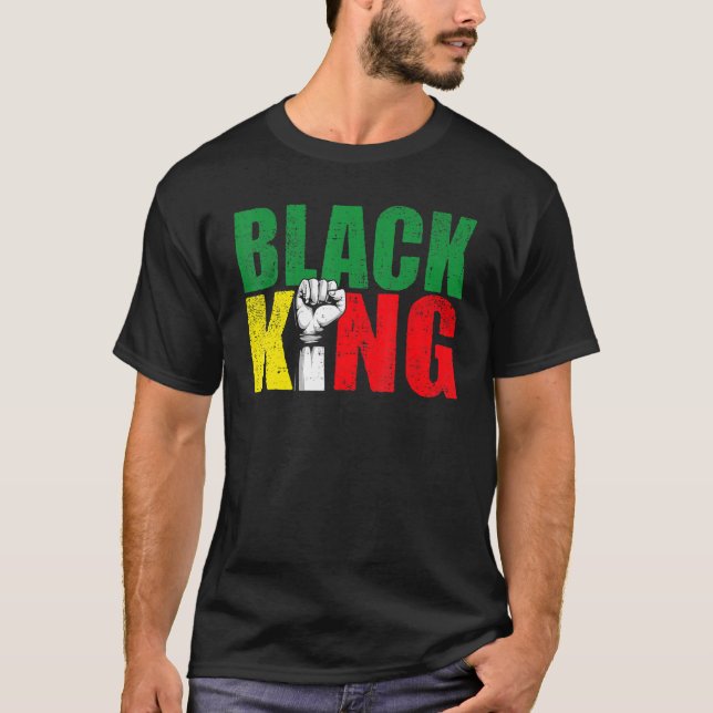 Svarta Kung SHirt for Boys Manar Historik Månad Af T (Framsida)