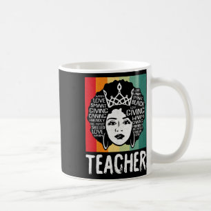 Svarta kvinnliga lärare Afro Retro Black History M Kaffemugg