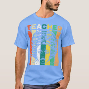 Svarta kvinnliga lärare Afro Retro Black History M T Shirt
