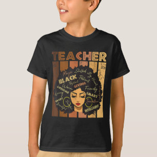 Svarta kvinnliga lärare Afro Retro Black History M T Shirt
