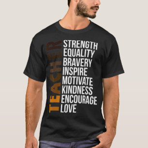 Svarta kvinnliga lärare Afro Retro Black History M T Shirt