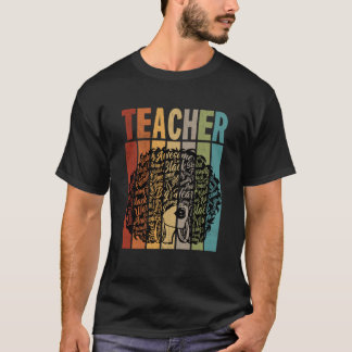 Svarta kvinnliga lärare Afro Retro Black History M T Shirt