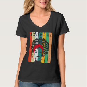 Svarta kvinnliga lärare Afro Retro Black History M T Shirt