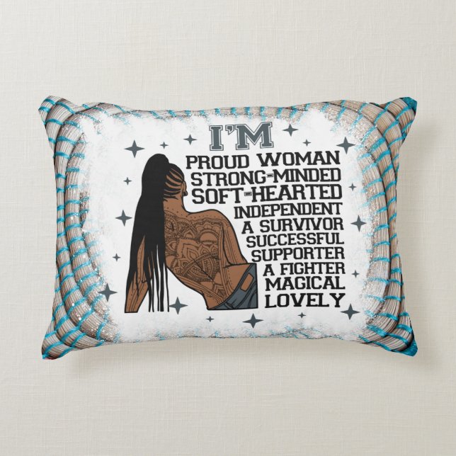 svarta kvinnopåståenden melanin drottning sista ci prydnadskudde (Framsidan)