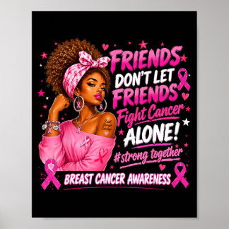 Svarta Kvinnor Afrikanska Rosa Bröstcancer Medvete Poster
