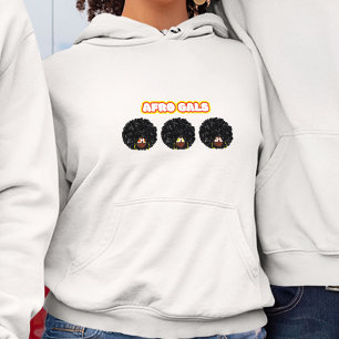 Svarta kvinnor, Afro Gals, White Hoodie T Shirt