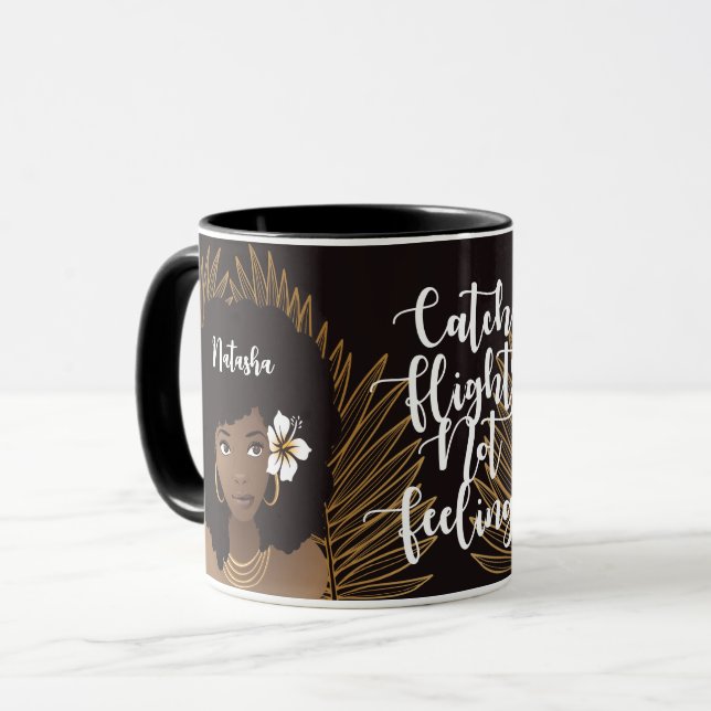 Svarta kvinnor, fångstflyg, inte feeling mugg (Framsida vänster)