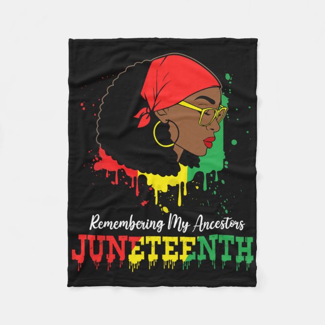 Svarta Kvinnor Juneteenth Minns Mina Förfäder _2 Fleecefilt (Framsidan)