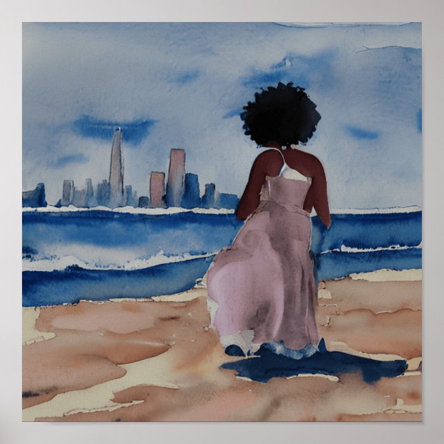 SVARTA KVINNOR MED SAN FRANCISCO SKYLINE POSTER (Framsidan)